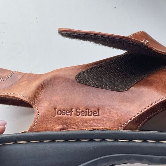 Josef Seibel Women's Square Toe Hook and Loop Slingback Sandals Brown Size 39 - Picture 3 of 5
